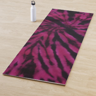 Tie-Dye Purple Pink Black Hippie Retro Pattern  Yoga Mat