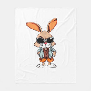 Tie-Dye rabbit bunny Peace Sign Hippie  Fleece Blanket