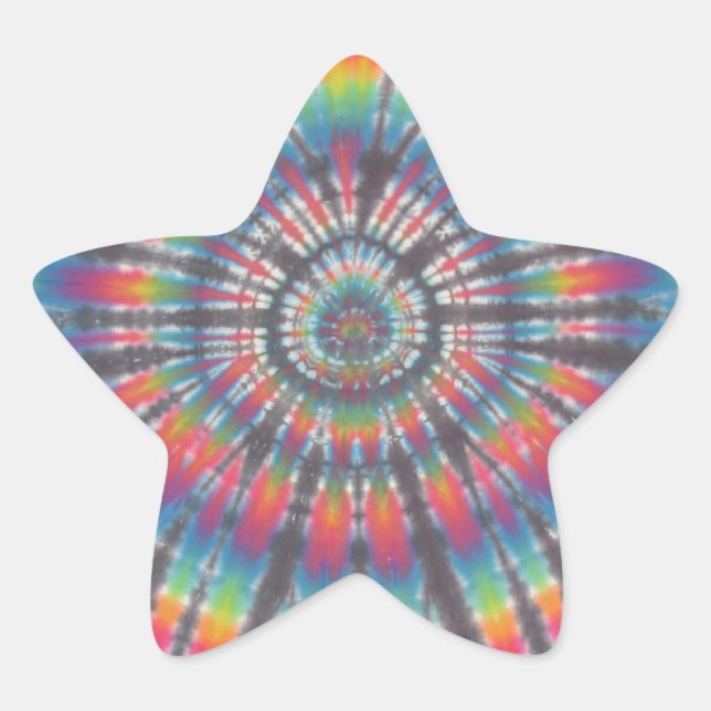 Tie Dye Rabbit Hole Star Sticker (Front)