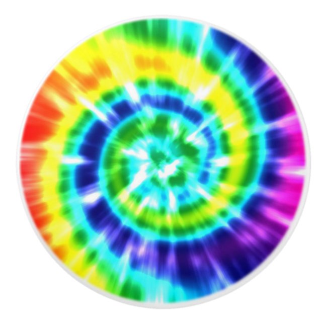 Tie Dye Rainbow (2).jpg Ceramic Knob (Front)