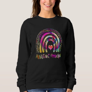 Tie Dye Rainbow Assistant Principal Teacher Back T Sweatshirt