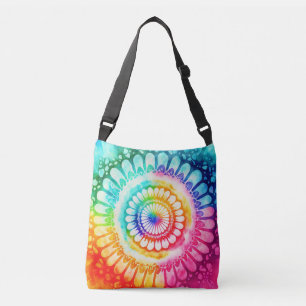 Tie Dye Rainbow Colours Retro Hippie Groovy  Crossbody Bag