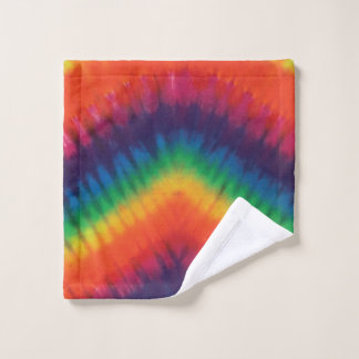 Tie Dye Rainbow Colours Wash Cloth