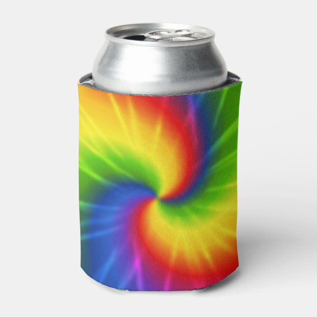 Tie Dye Rainbow Pattern Can Cooler (Can Front)