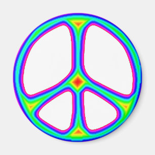 Tie Dye Rainbow Peace Sign 60's Hippie Love Magnet