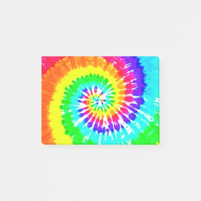 Tie Dye Rainbow Swirl Neon Rainbow Colours Pattern Post-it Notes (Front)