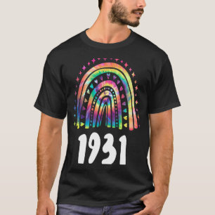 Tie Dye Rainbow Year Of Birth 1931 Birthday T-Shirt