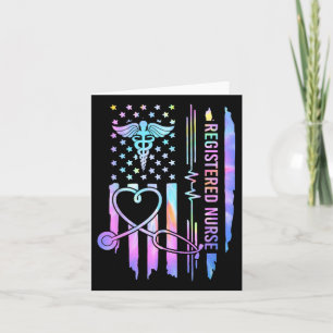 Tie Dye Registered Nurse Rn Ekg Stethoscope Nursin Card