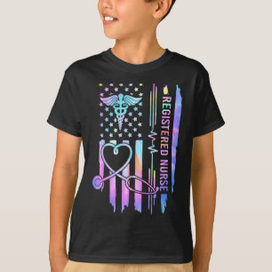 Tie Dye Registered Nurse Rn Ekg Stethoscope Nursin T-Shirt