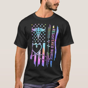 Tie Dye Registered Nurse Rn Ekg Stethoscope Nursin T-Shirt