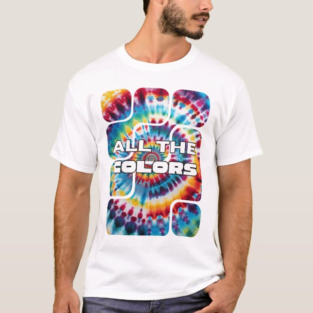 Tie-Dye Retro Funky Times T-Shirt (Front)