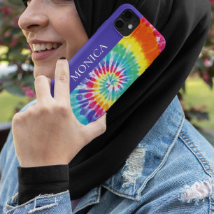 Tie Dye Retro Monogram Colourful Case-Mate iPhone 14 Case