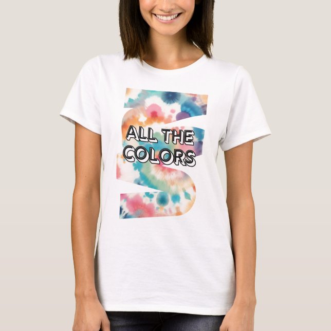 Tie-Dye Retro Pastel Design T-Shirt (Front)