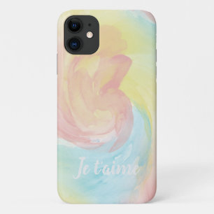 Tie-Dye Retro Pastel Painterly Watercolor in Love iPhone 11 Case