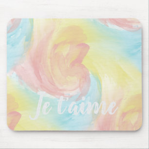 Tie-Dye Retro Pastel Painterly Watercolor in Love Mouse Pad