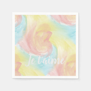 Tie-Dye Retro Pastel Painterly Watercolor in Love Napkin