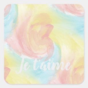 Tie-Dye Retro Pastel Painterly Watercolor in Love Square Sticker