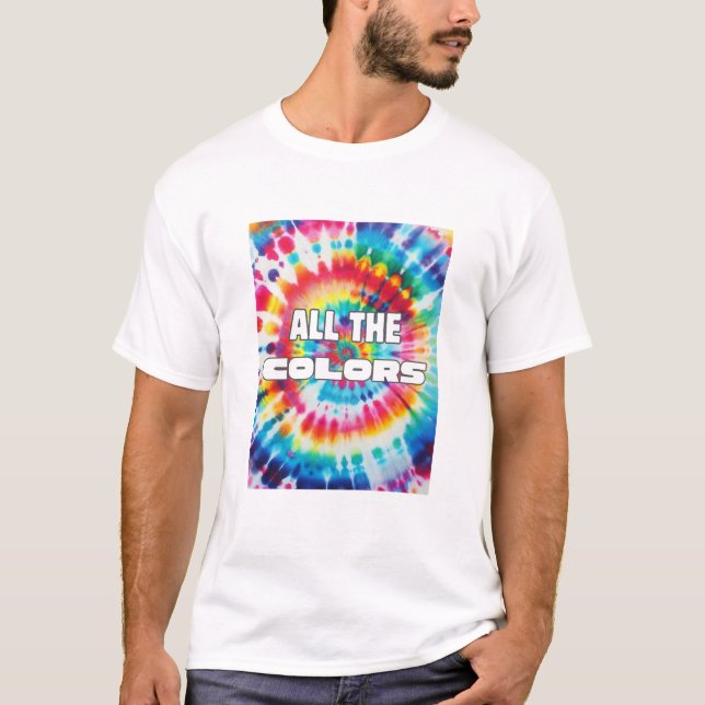 Tie-Dye Retro Rainbow Colours  T-Shirt (Front)