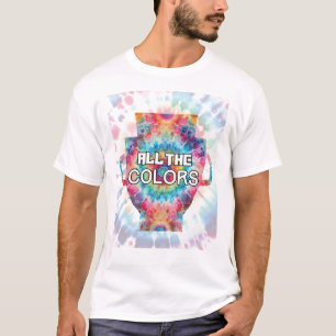 Tie-Dye Retro Trophy Design T-Shirt