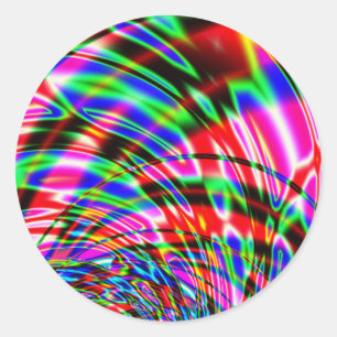Tie Dye Retro Wave Fractal Classic Round Sticker
