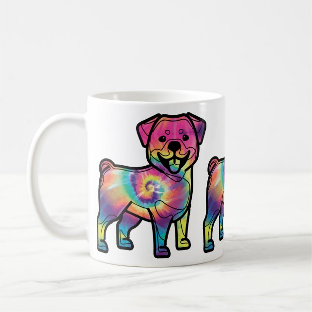 Tie Dye Rottweiler Coffee Mug (Left)