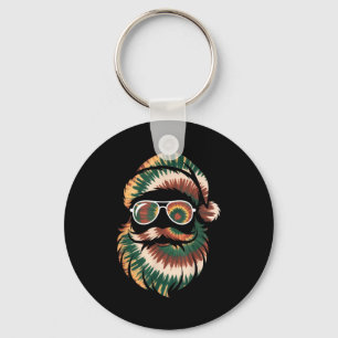 Tie Dye Santa Claus Face Xmas Boys Girls Kids Adul Keychain