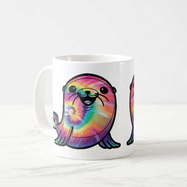 Tie Dye Sea Lion Coffee Mug (Front Left)