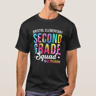 Tie Dye Second Grade Squad Teacher Student Back To T-Shirt