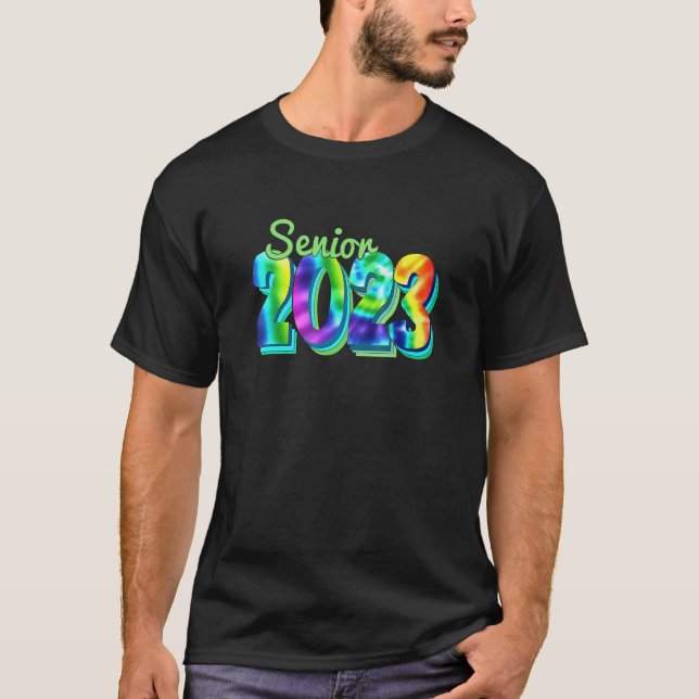 Tie Dye Senior 2023 Retro Back To School Senior 20 T-Shirt (Front)