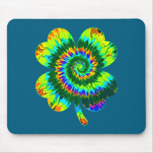 Tie dye shamrock st patricks day  mouse pad