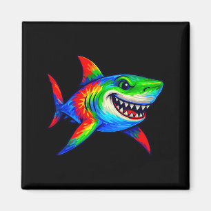 Tie-dye Shark Peace Sign Hipe Magnet