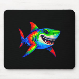 Tie-dye Shark Peace Sign Hipe  Mouse Pad