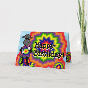 Tie Dye Sheep Birthday Card