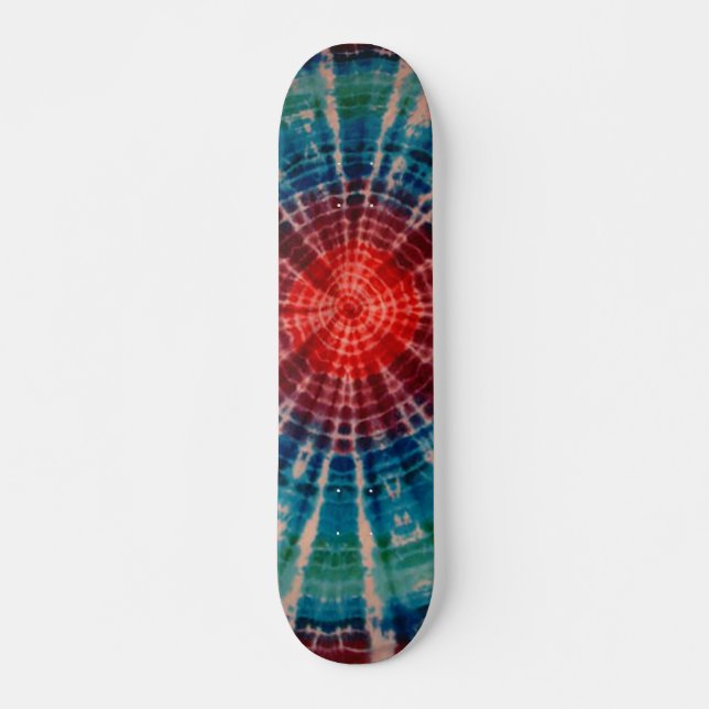 Tie Dye Skateboard - Blue Tiger Stripe (Front)