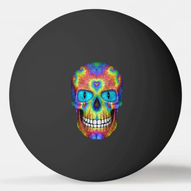 Tie Dye Skull Dead Zombie Undead  Ping Pong Ball (Front)