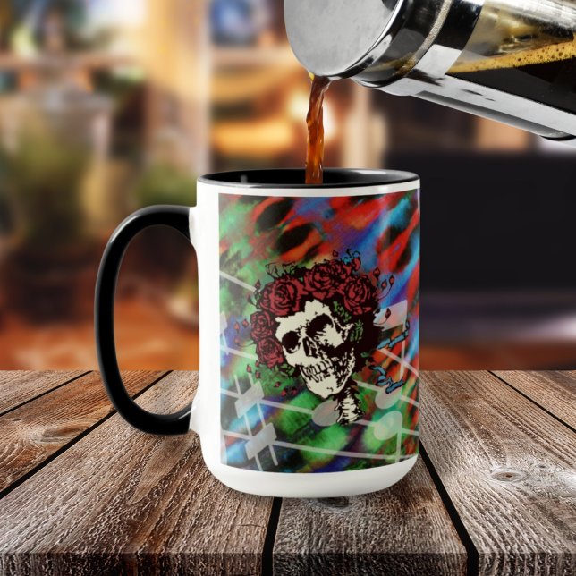 Tie Dye Skull with Roses Mug (Creator Uploaded)