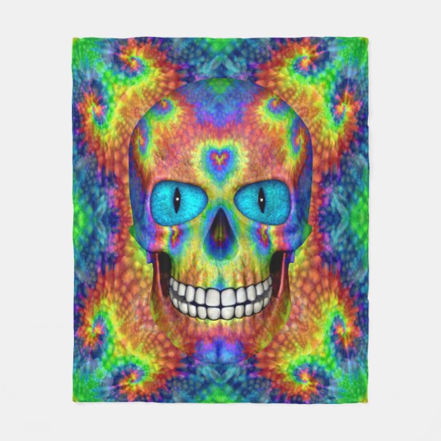 Tie Dye Sky Custom Fleece Blanket 3 sizes (Front)