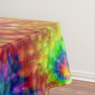 Tie Dye Sky Vintage Fractal Kaleidoscope Tablecloth