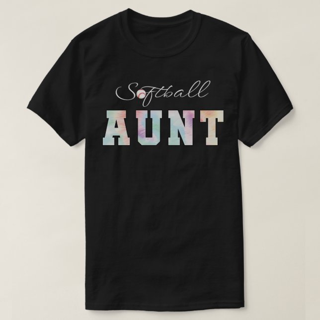 Tie Dye Softball Aunt Softball Sport T-Shirt (Design Front)