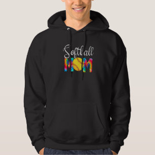 Tie Dye Softball Mom Softball Game Dayvibes Mom Mo Hoodie