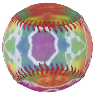 tie dye softball rainbow mandala
