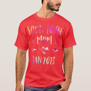 Tie Dye Soon To Be Mom Est January 2023 Pregnancy T-Shirt
