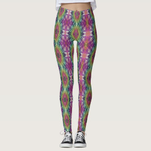 Tie Dye Spiral Pink Leggings