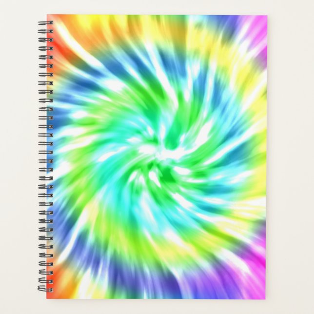 Tie Dye Spiral Planificateur hebdomadaire/mensuel (Devant)