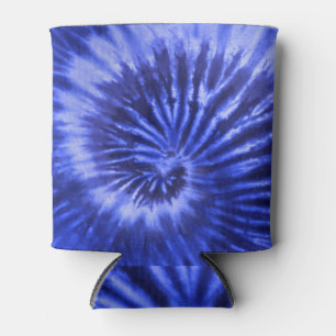 Tie-Dye Spiral Swirl - Blue Can Cooler