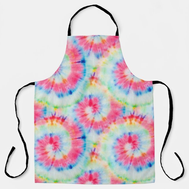Tie Dye Spiral, watercolor art. Apron (Front)