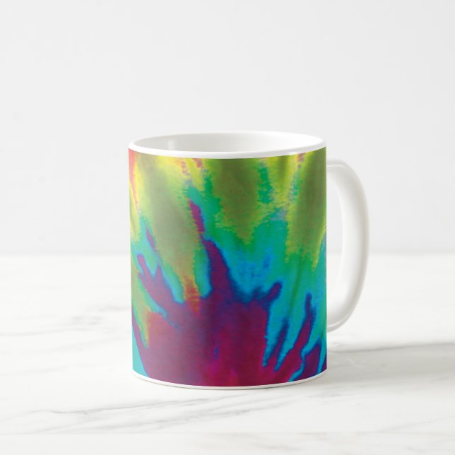 Tie dye splashy bright colours coffee mug (Front Right)