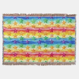 Tie Dye Stars  Throw Blanket