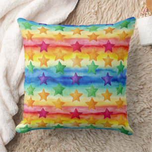Tie Dye Stars  Throw Pillow