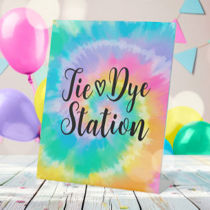 Tie Dye Station Birthday Party Sign